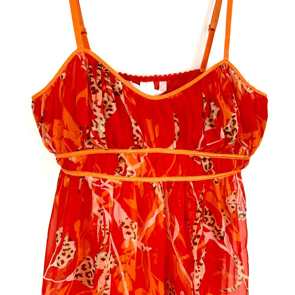New Victoria's Secret Very Sexy Babydoll Slip Dress Chemise Orange Sz S - Picture 3 of 16